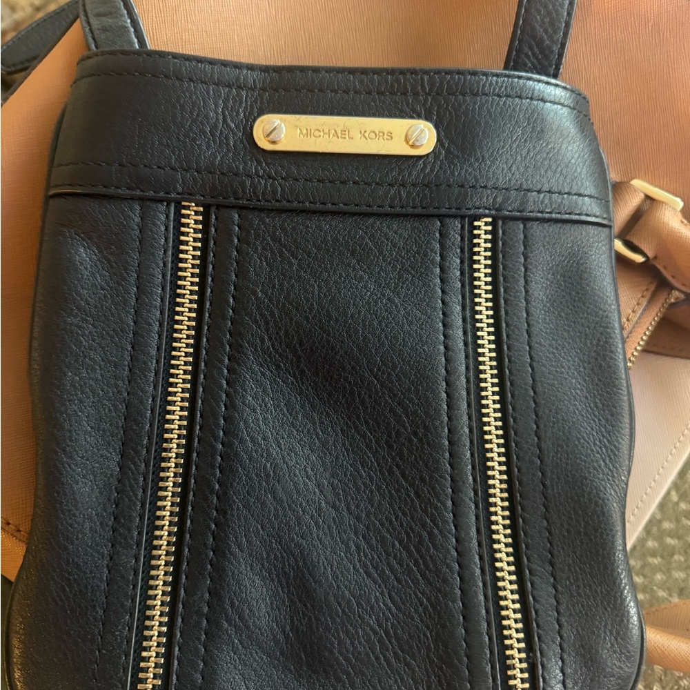 Michael Kors Black and Gold Crossbody Bag
